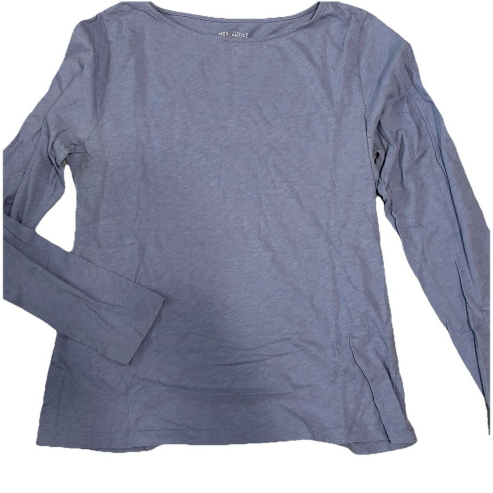 J.Crew Mercantile Women's XL Purple Violet Fitted Long Sleeve Cotton Crew Tee